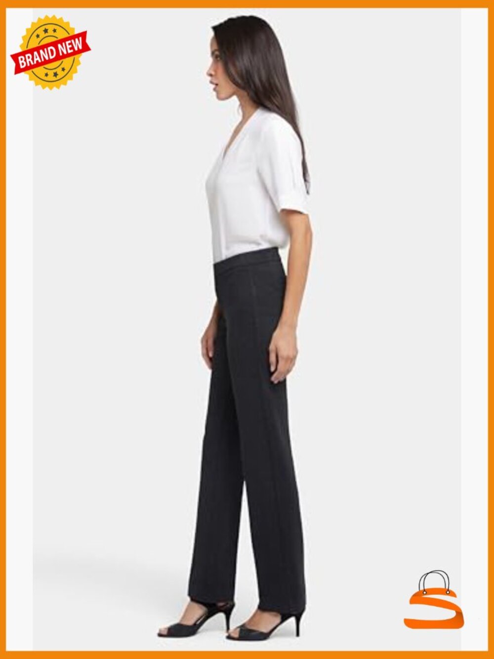 Slim Trouser Pants with Ponte Knit - Office Work Pants - Picture 5 of 7